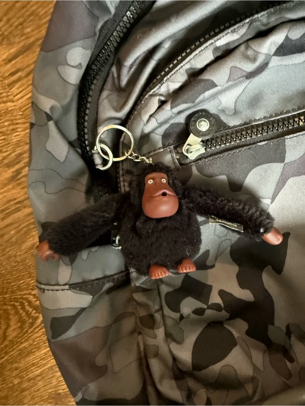 Gray Camo Kipling Backpack
